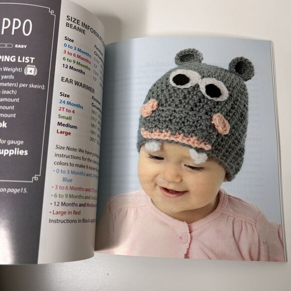 Animal Beanies & Ear Warmers Leisure Arts Crochet Patterns Book 10 Designs - Picture 3 of 4